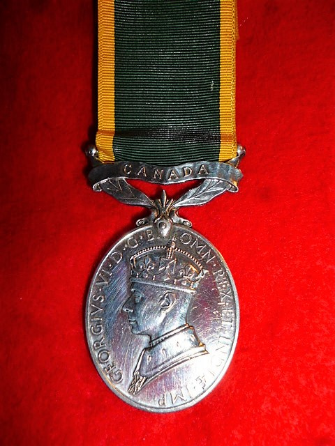 Efficiency Medal, George VI, IND: IMP: type, scroll suspension CANADA, to  Argyll and Sutherland Hig