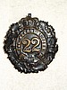 MM-103 22nd Battalion The Oxford Rifles, blackened brass Victorian Glengarry badge