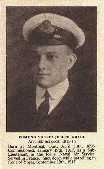 WW1 Memorial Plaque to a Canadian Pilot, (ex-McGill), Royal Naval Air Service, KIA