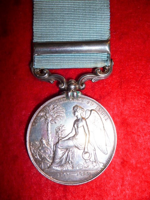 Army of India Medal 1799-1826, one clasp "Maheidpoor" to a Conductor, Nizam's Service