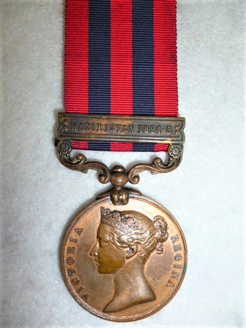 India General Service Medal 1854-95, 1 clasp, Waziristan 1894-5, Bronze to a Cook, 33rd Bengal Infan