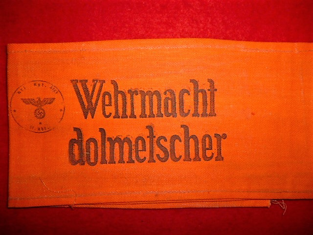 Third Reich Wehrmacht Dolmetscher (Armed Forces Interpreter) Armband